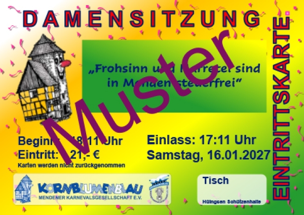 Ticket-Damensitzung 16.01.2027