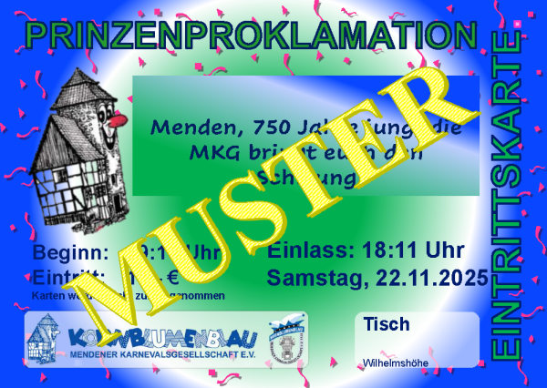 Ticket-Prinzenproklamation 22.11.2025