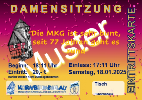 Ticket-Damensitzung 18.01.2025